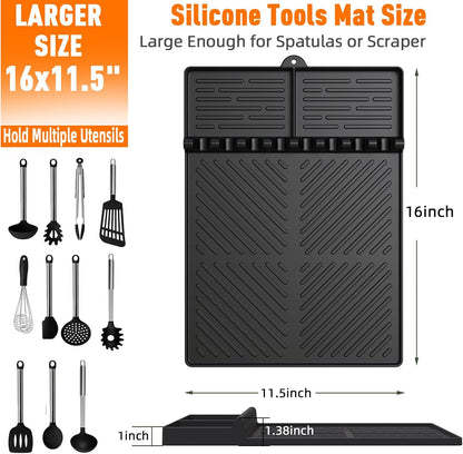Silicone Grill Mat Compatible with Blackstone, BBQ Griddle Tool