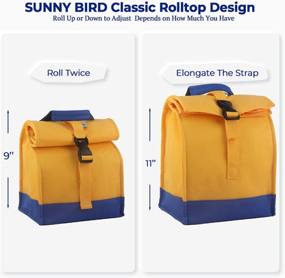SUNNY BIRD Insulated Lunch Bag Pink Lunch Box Small Cooler Bag for Women, Girls, Adults and Teens (Pink)