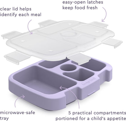 Bentgo® Kids Prints Tray with Transparent Cover - Reusable, BPA-Free, 5-Compartment Meal Prep Container with Built-In Portion Control for Healthy Meals At Home & On the Go (Mermaids in the Sea)