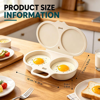 2Pcs Dual Cavity Microwave Egg Poacher, Microwave Egg Cooker for 2 Eggs