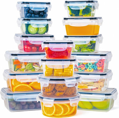 FOOYOO 56 Pcs Large Food Storage Containers Set with Lids (28 Containers + 28 Lids), Airtight Plastic Storage Containers for Pantry & Kitchen Organization, BPA-Free, Leak-Proof