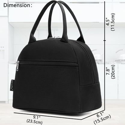 FlowFly Insulated Lunch Cooler Bag - Tote Bag Organizer for Women/Men, Black - Colors B
