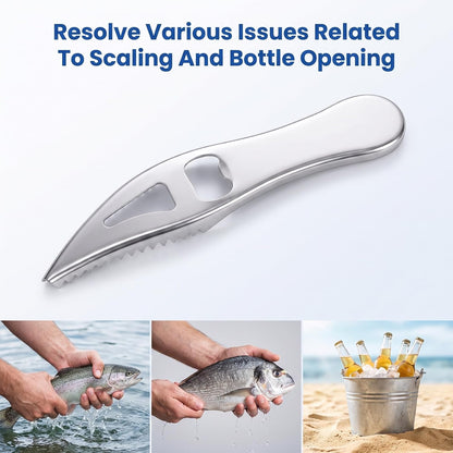 2 Pcs Fish Scaler Remover, Stainless Steel Portable Fish Descaler Tool