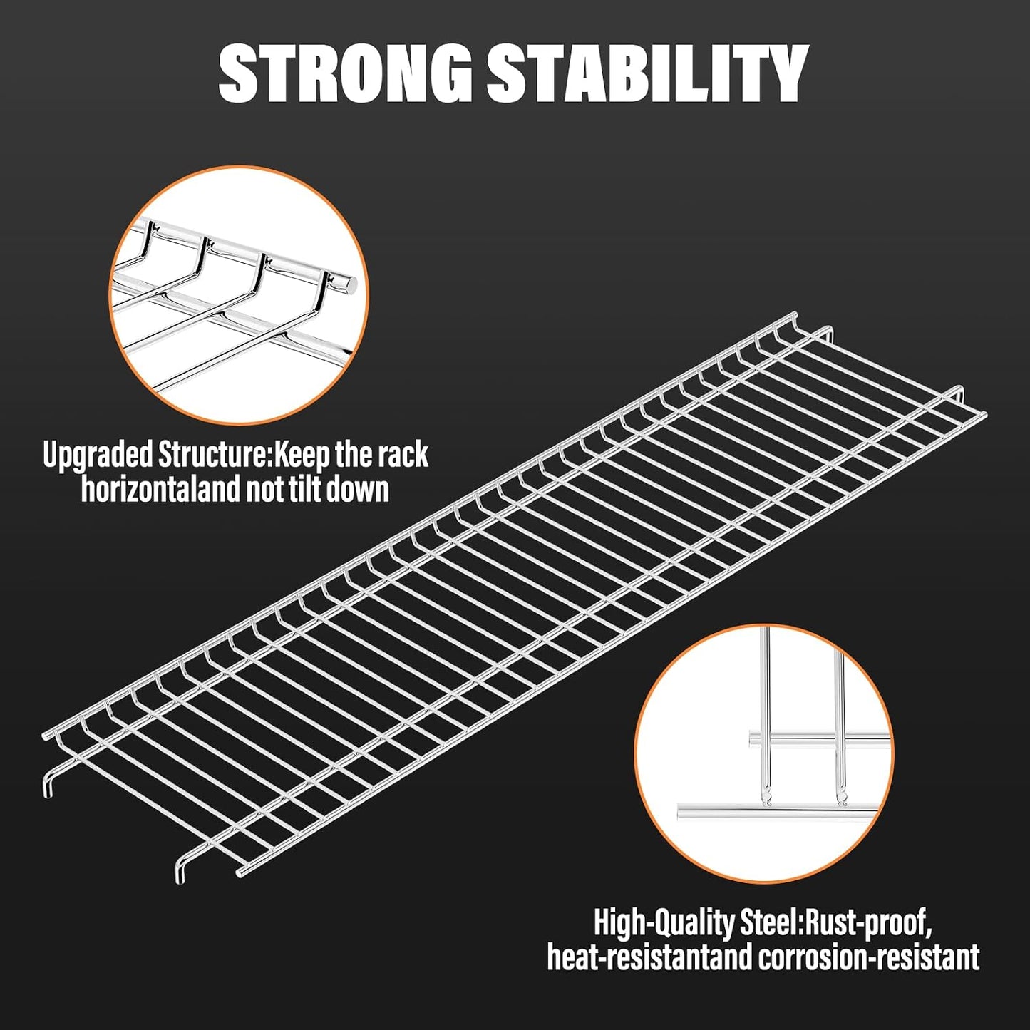 Utheer 2-Pack Griddle Warming Rack for Blackstone 28" Griddles, Stainless Steel Flat Top Grill Accessories | Reversible Rack Adds Prep Space, Foldable Clip-On Design Expands Cooking & Holding Area