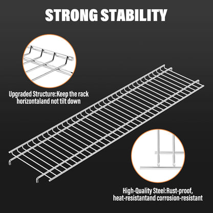 Utheer 2-Pack Griddle Warming Rack for Blackstone 28" Griddles, Stainless Steel Flat Top Grill Accessories | Reversible Rack Adds Prep Space, Foldable Clip-On Design Expands Cooking & Holding Area