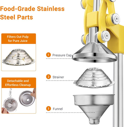 TONGCHANT Cast Iron Manual Juicer for Orange Lemon Citrus Fruit & Lime