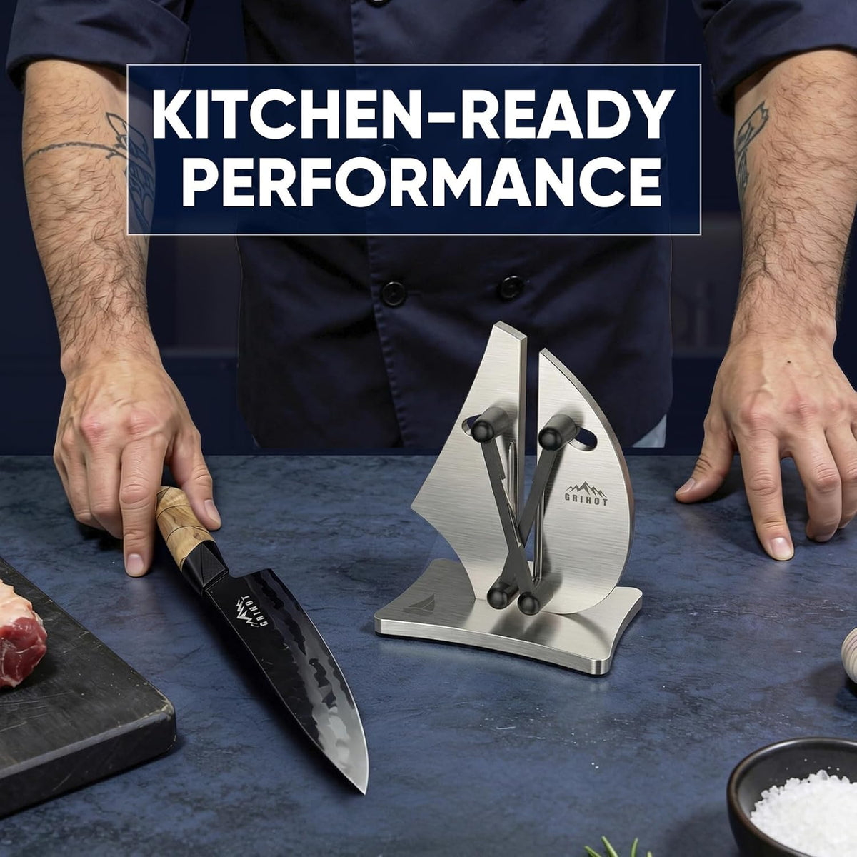 VN3 Professional Knife Sharpener | 3-Action Tungsten Carbide