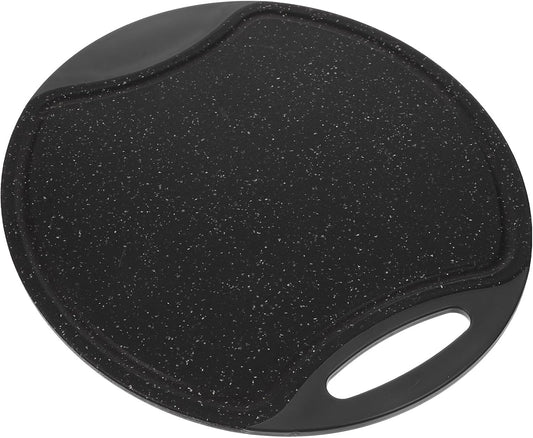 Angoily Non-slip Oval Cutting Board Portable Kitchen Mat with Handle Household Chopping Board for Meat and Fruit Use Handy Cutting Surface for Cooking and Food Prep