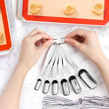 FANGSUN Stainless Steel Measuring Spoons, Narrow Design