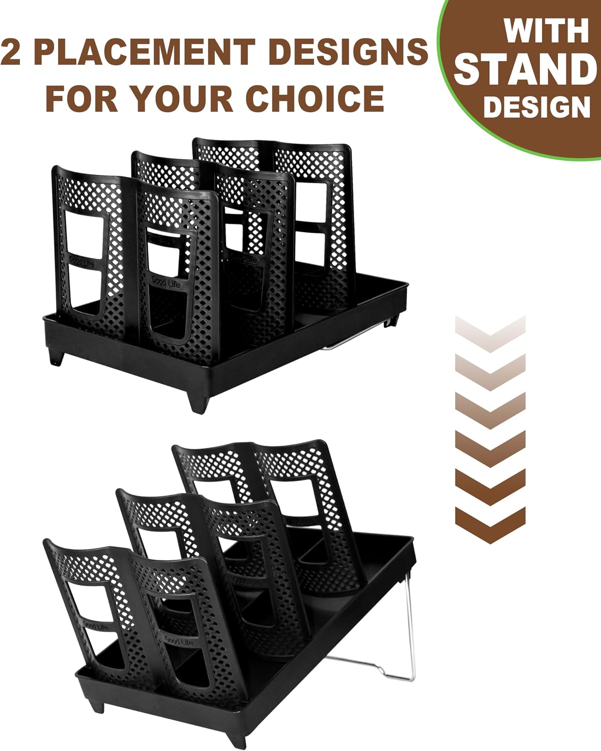 Coffee Cup Holder,Cup and Lid Dispenser with Stand,Disposable Cups Organizer,3 Slots,for Coffee Station,Bar,Office,Home,Restaurant,Breakroom,Countertop