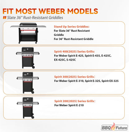 Organizer Kit for Weber Grills - Condiment Caddy, Garbage Bag Holder for Weber Slate Griddle and Spirit Series(2025 Models) Grills, 3400105 Grill Accessories for Works Side Rail, Barbecue Utensils