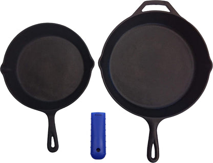 Silicone Hot Handle Holder, Potholder (Extra Thick Red) for Cast Iron Skillets, Pans, Frying Pans & Griddles, Metal and Aluminum Cookware Handles - Sleeve Grip, Handle Cover