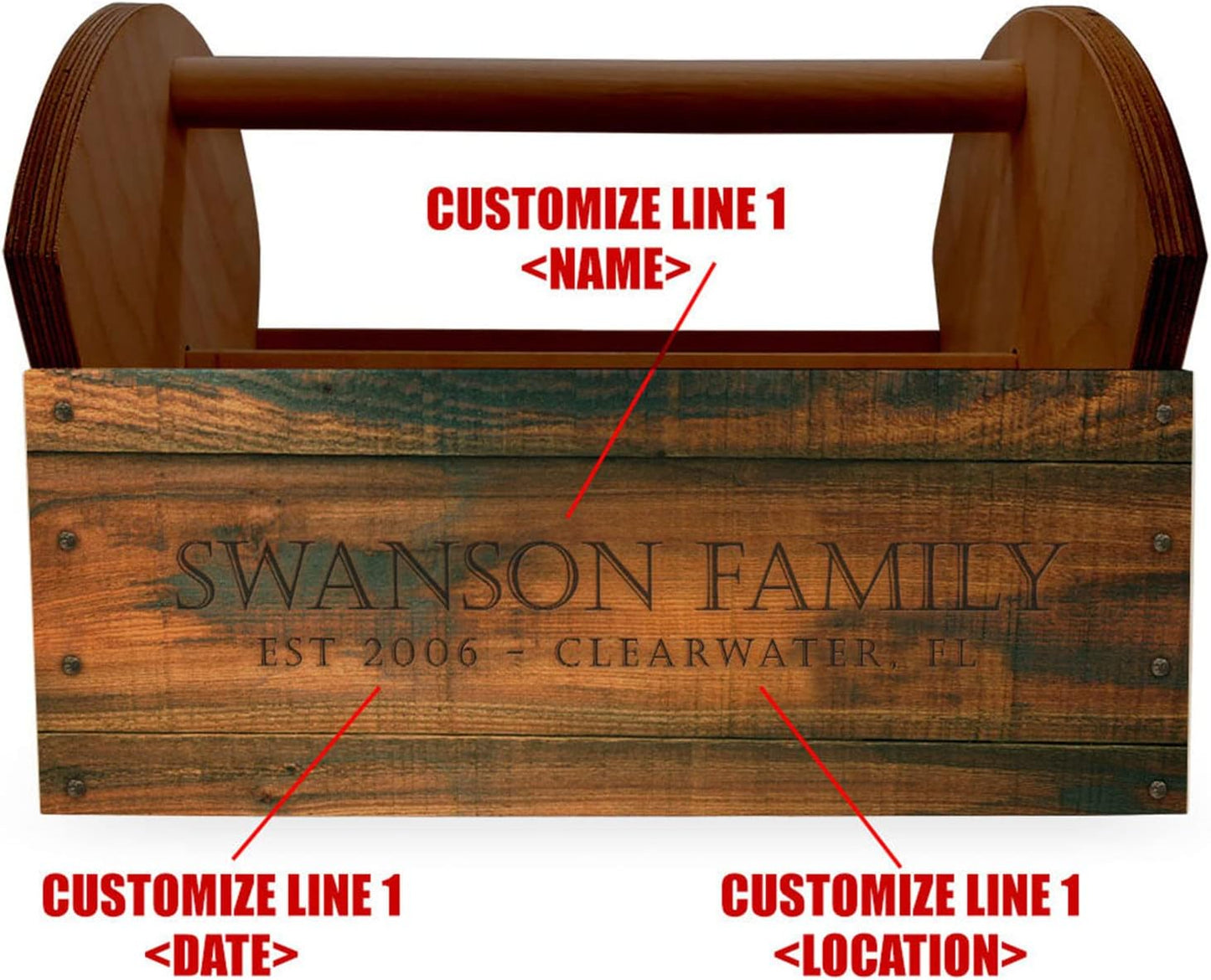 BARCONIC CONDIMENT CADDY - WOODEN CUSTOMIZABLE - VINTAGE DESIGN