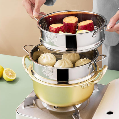 Stainless Steel Dumpling Steamer Basket,Insert for Pot Cooking(9.44INCH）