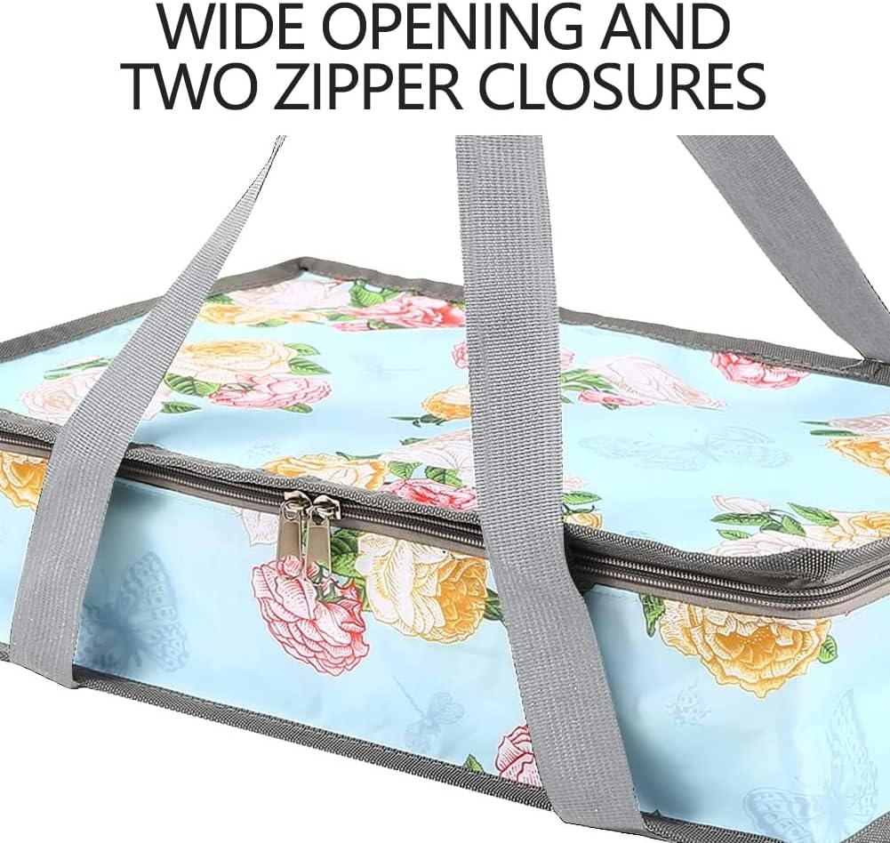 Insulated Casserole Carrier Fits Pioneer Woman Kitchen Stuff & 9x13 Baking Dish, Large Lasagna Lugger Tote, Leakproof Thermal Food Warmer Bag for Potluck, Picnic, Travel, Hot/Cold Food & Mom Gifts