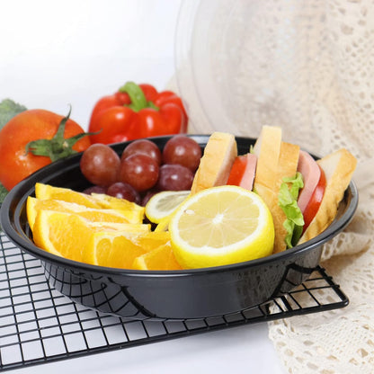 48oz round meal prep containers reusable with lids takeout large food salad bowls BPA free to go freezer bento lunch boxes plastic circle food containers with lids dishwasher 10Set