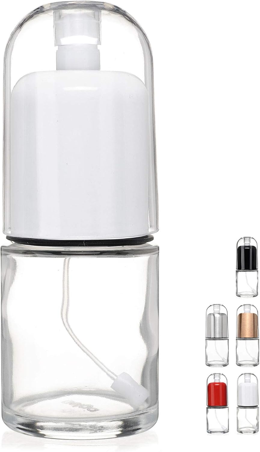 Olive Oil Sprayer and Oil Mister Elegant Glass Bottle with Clog-Free Filter & Leak Proof Top - Stainless Steel