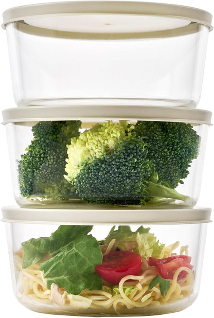 6-Piece Glass Food Storage Containers Set (3 Containers + 3 BPA-Free Lids) | 2-Cup, Leakproof | Microwave, Freezer, Oven & Dishwasher Safe | Ideal for Meal Prep & Pantry Organization, Pistachio