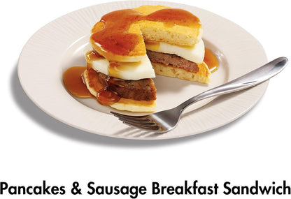 Hamilton Beach Breakfast Sandwich Maker with Egg Cooker Ring, Customize Ingredients, Perfect for English Muffins, Croissants, Mini Waffles, Perfect White Elephant Gifts, Mint (25482)