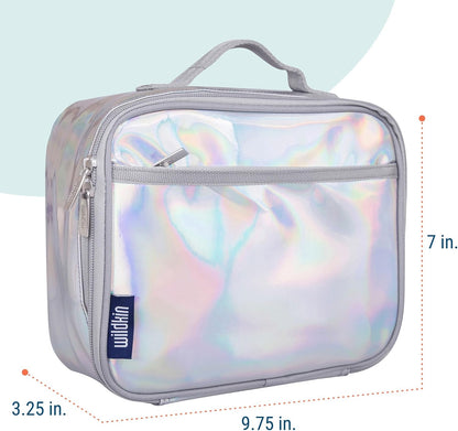 Wildkin Kids Insulated Lunch Box, Keeps Food Hot or Cold, BPA-Free with Mesh Pockets & Easy-Clean Lining – Ideal for School, Travel & Daycare – Holographic