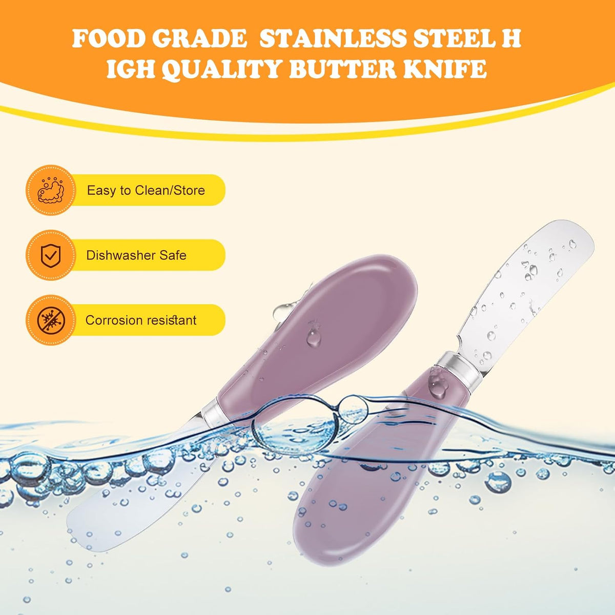 Butter Spreader Knife Set, 2 Pack Butter Knives and Cheese Knives