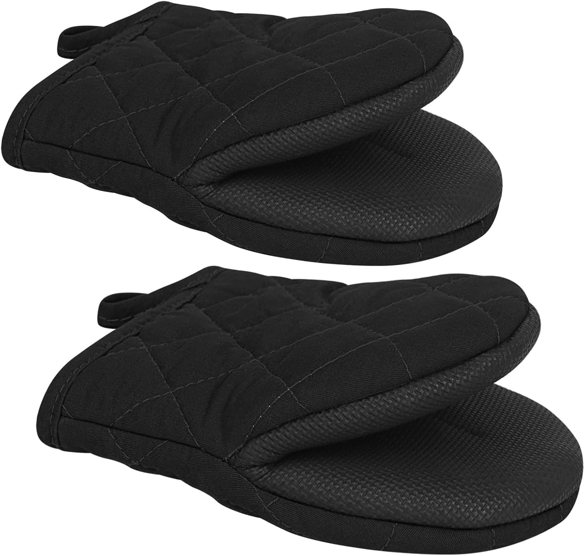 Goldmeet Mini Oven Mitts 2-Pack, 7"x5.5", 500°F Silicone Grip, Gray