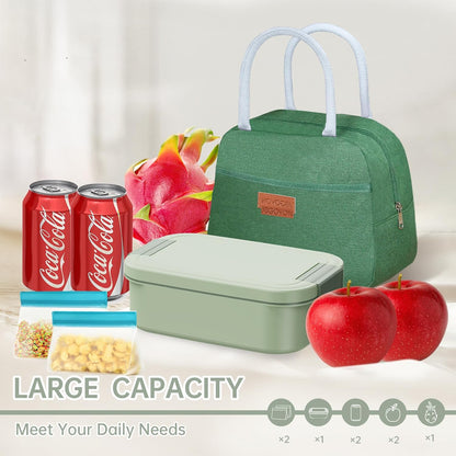 JBGOYON Bento Box and Lunch Bag Set, Leak-Proof Lunch Box for Adults and Kids with Built-in Utensils, Insulated for Work School Travel, Microwave & Dishwasher Safe, All-in-One (Purple)