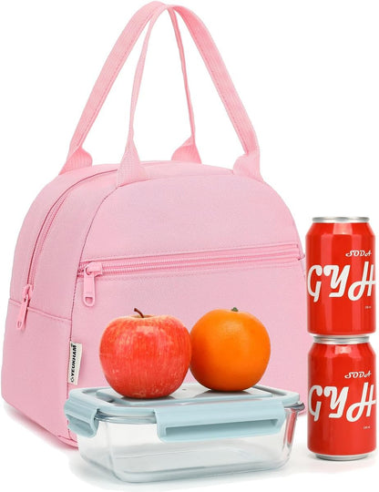 GYEUKHAM Lunch Bag Women, Lunch Box for Adult Men Kids Girls, Small Cute Lunchbox Tote Large Capacity Insulated Lunch Container Cooler for Work School Picnic Travel, Black White Stripes
