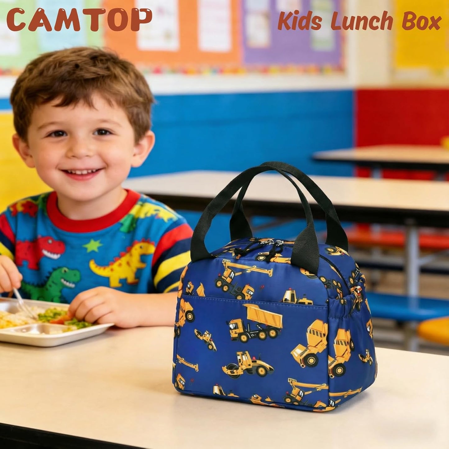 CAMTOP kids lunch bag Cute Insulated lunch box for Boys & Girls Leakproof loncheras for school