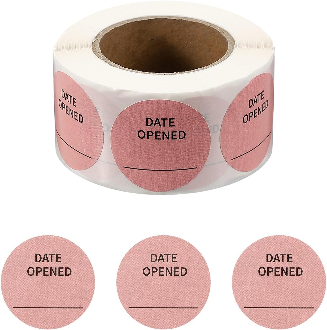 PATIKIL 500 Pcs Date Opened Stickers Roll, 1.25 Inch Food Storage Labels Removable Freezer Labels Adhesive Food Labels for Inventory Organized Kitchen Containers, White and Black