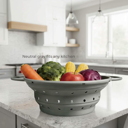 2‑Quart Silicone Collapsible Colander & Kitchen Collapsible Strainer
