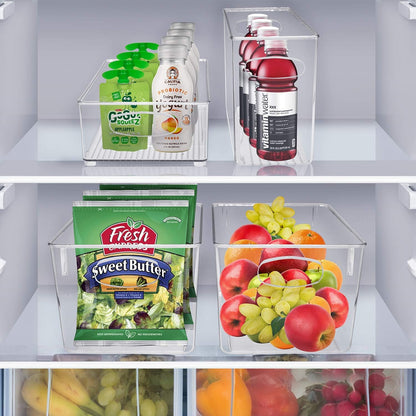Sorbus Plastic Storage Bins Stackable Clear Pantry Organizer Box Bin for Organizing Kitchen Fridge, Food, Snack Pantry, Fruit, Vegetables, Bathroom, Wide & Narrow Deep Container Set
