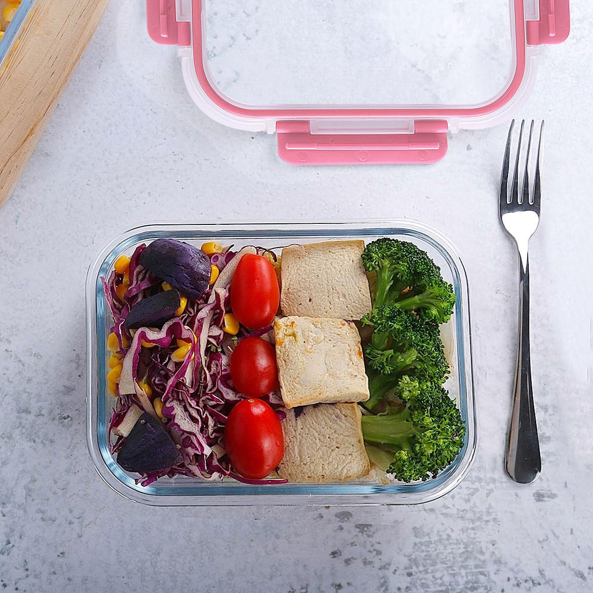 [10-Pack] Glass Meal Prep Containers with Lids, MCIRCO Food Storage Containers with Snap Locking Lids, Airtight Lunch Containers, Microwave, Oven, Freezer and Dishwasher