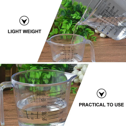 HEMOTON 3 Piece Plastic Measuring Cup Set, Clear, Strong Food Grade, Liquid Heavy Glass Wine Glass for Kitchen Cooking Baking (Transparent, 5oz/10oz/20oz)
