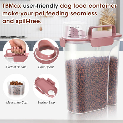 TBMax 10 Lbs Cat Dog Food Storage Container, 2026 Upgraded Large Pouring Container for Pet Food Storage, Bird Seed Dispenser, Portable Travel Kibble Holder -Dark Green