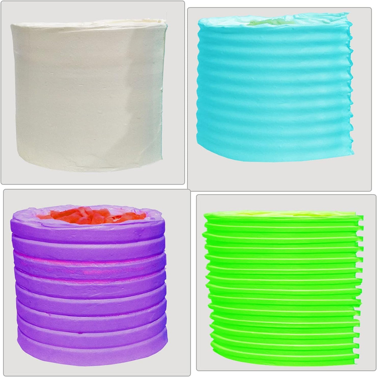 Cake Scraper set of 8 Pack Cake Edge Tools -16 Design Textures-Blue