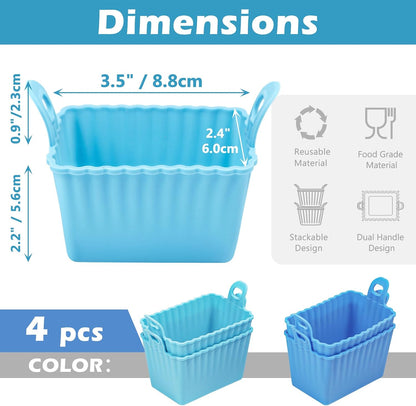 Koluti Nonstick Silicone Muffin Baking Cups Pack of 12, Reusable Cupcake Molds with Double Handle, BPA Free, Mini Round Air Fryer Cupcakes Liner, 3 Colors