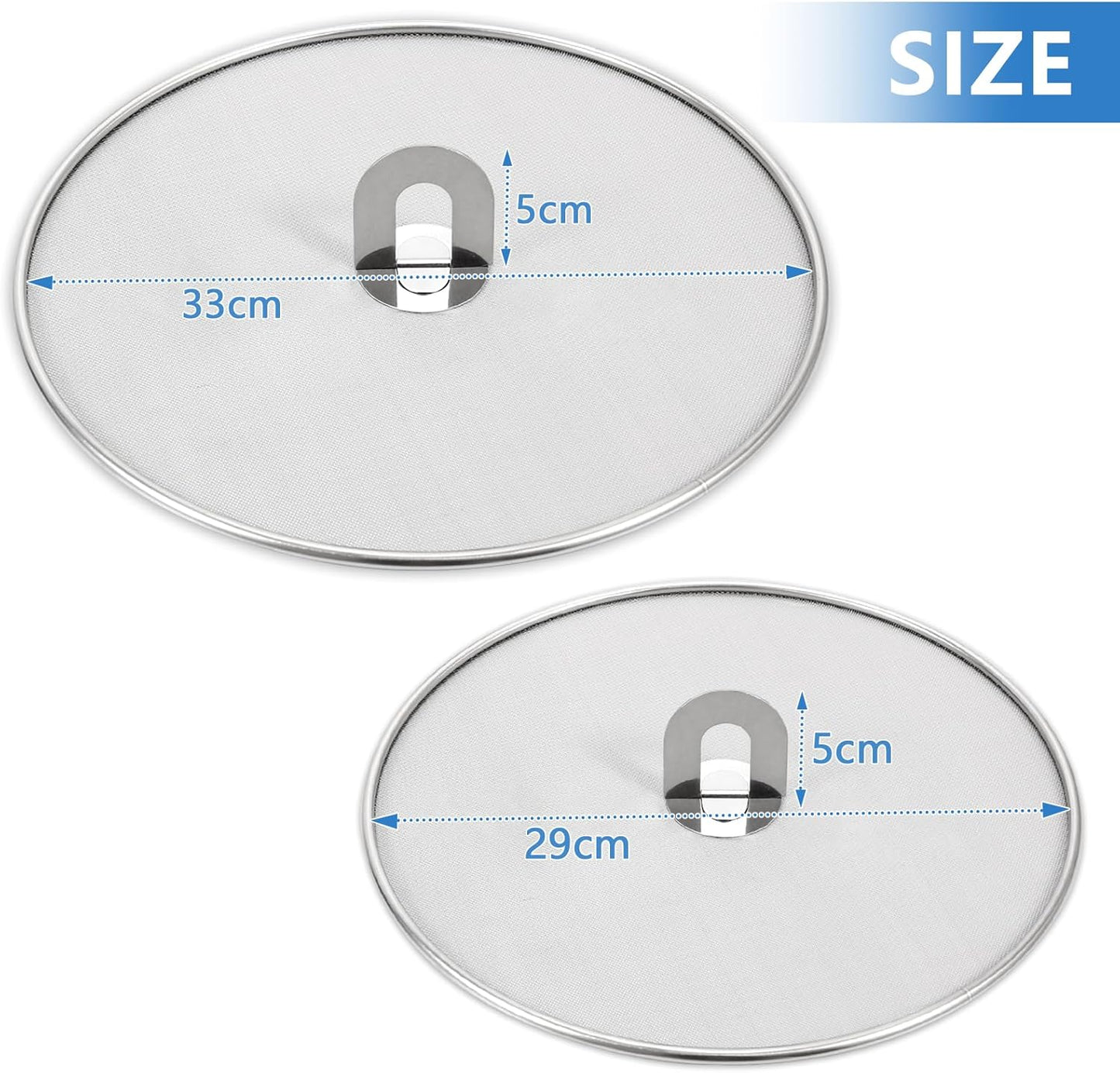 Splatter Screen for Kitchen, Stainless Steel Fine Mesh Splatter Screen for Frying Pan, 10, 13 Inch Grease Splatter Guard with Fold Flat Knob