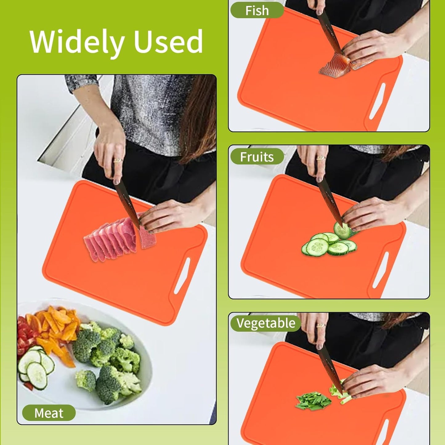 Silicone Cutting Board for Kitchen, 11.8''x 8.6'' Flexible Cutting Boards, BPA Free Non Slip Cutting Mat for Meat, Vegetables and Fruit with Easy Grip Handle, Dishwasher Safe (Deep purple)
