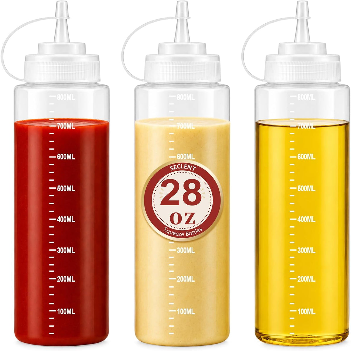 8oz Squeeze Bottles, Sauce Bottles, Squirt Bottle, Salad Dressing Bottle