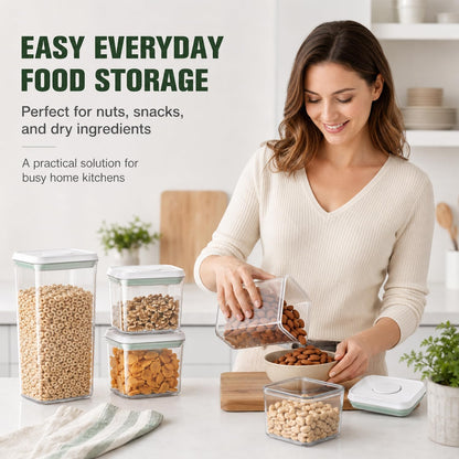 Pop Food Storage Containers Set Large Airtight Food Storage Containers with Pop Lids, Kitchen Pantry Organization and Storage, Cereal, Rice, Flour, Pasta & Snack Container, BPA Free, 2 x 2.8Qt