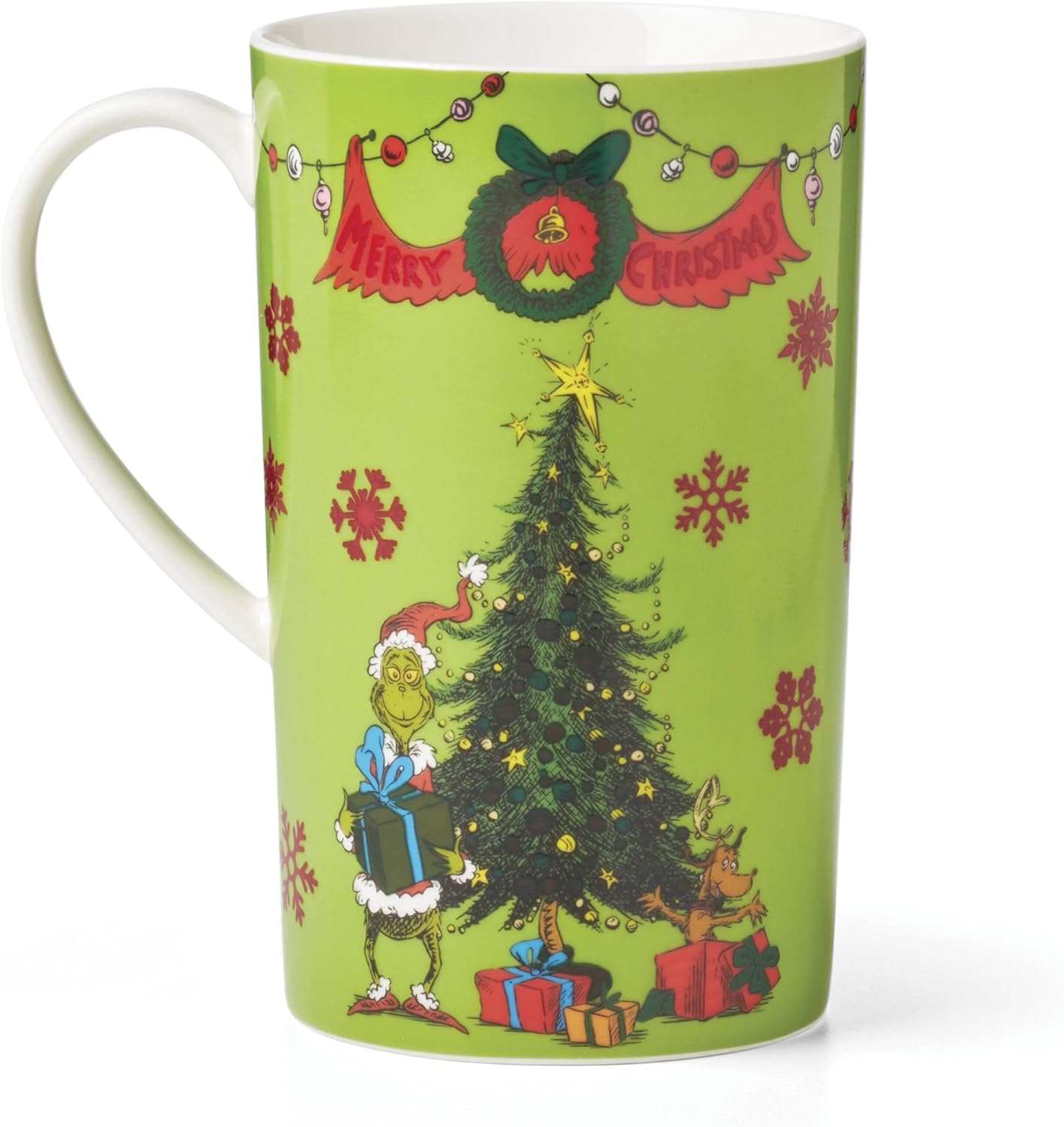 Lenox 898096 Merry Grinchmas Chip & Dip Bowl, Christmas Dishes, Festive Holiday Serveware