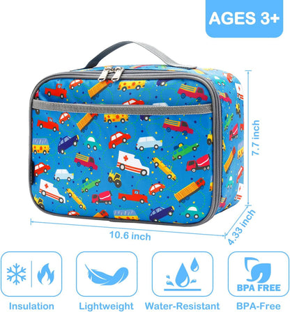 FlowFly Kids Lunch box Insulated Soft Bag Mini Cooler Back to School Thermal Meal Tote Kit for Girls, Boys, Astronaut - Colors A