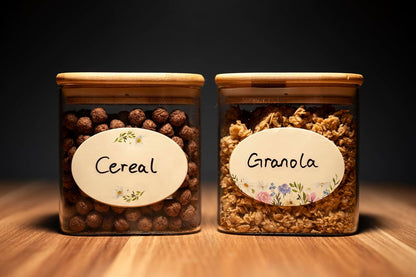 MONEST Waterproof Label Stickers for Jars and Lids, Pantry, Mason Jar, Canning, Spice, Bottle Labels (Red Tulip 2"x3")