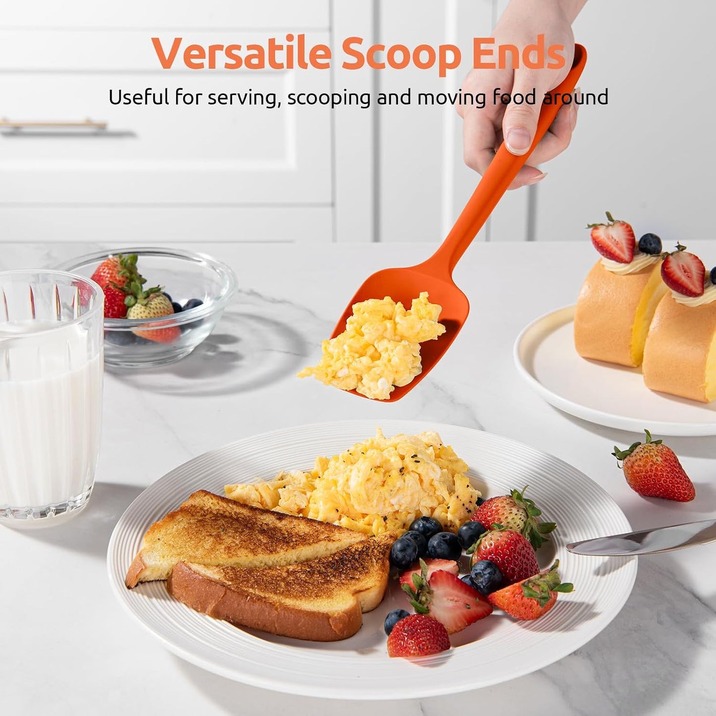 U-Taste Silicone Spatula Set with 600 Degrees Fahrenheit Heat Resistant (Black)