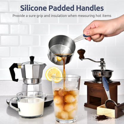 U-Taste 12 Piece Measuring Cups and Spoons Set in 18/8 Stainless Steel : 7 Measuring Cups & 5 Measuring Spoons
