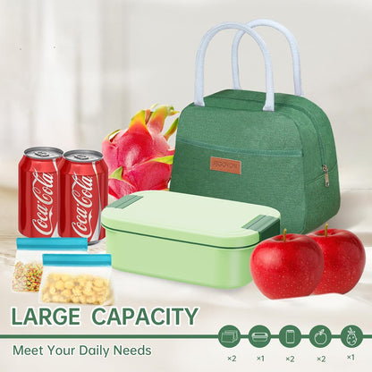 JBGOYON Bento Box and Lunch Bag Set, Leak-Proof Lunch Box for Adults and Kids with Built-in Utensils, Insulated for Work School Travel, Microwave & Dishwasher Safe, All-in-One (Purple)