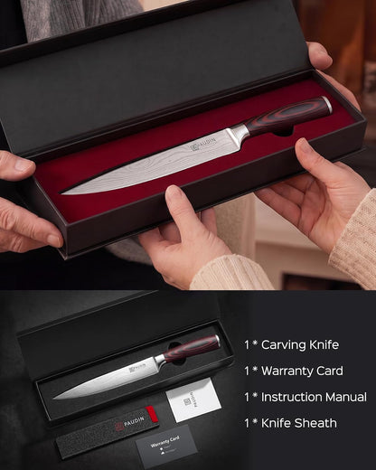 PAUDIN Cheese Knife, 5” Serrated Knife for Block Cheese,Sharp Tomato Knives