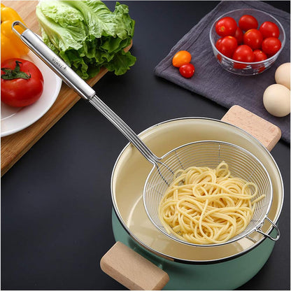 TENTA Kitchen Multi Kitchen Utensil Stainless Steel Cooking Skimmer Slotted Fish Turner Spatula Spoon Colander Drain Water Filter Spoon Hot Pot Scoop Comfortable Grip Design Strainer Ladle for Kitchen