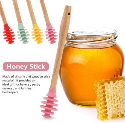 Tbestmax 8 Pcs Silicone Honey Dipper Sticks, 6.7 inch